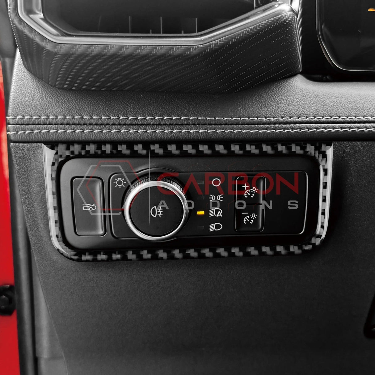 2024+ S650 Mustang Real Carbon Fiber Headlight Control Outer Trim Overlay