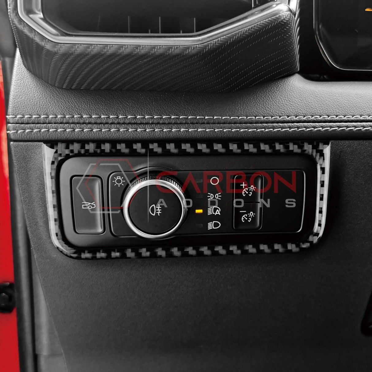 2024+ S650 Mustang Real Carbon Fiber Headlight Control Outer Trim Overlay