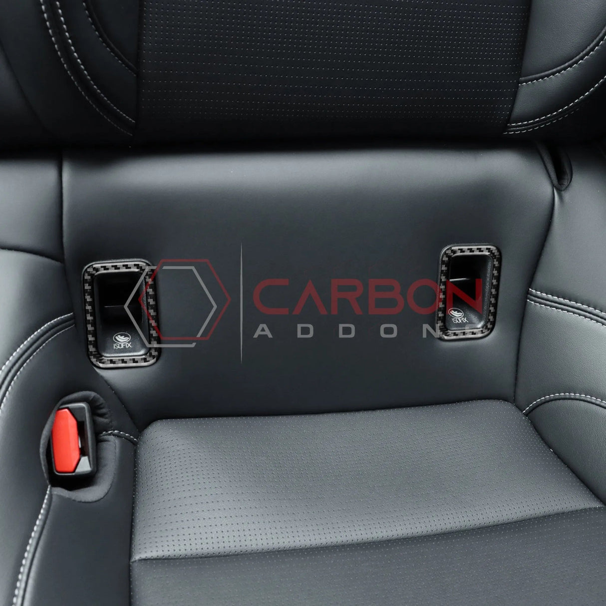 2024+ S650 Mustang Real Carbon Fiber Rear Baby Seat Latch Trim Overlay