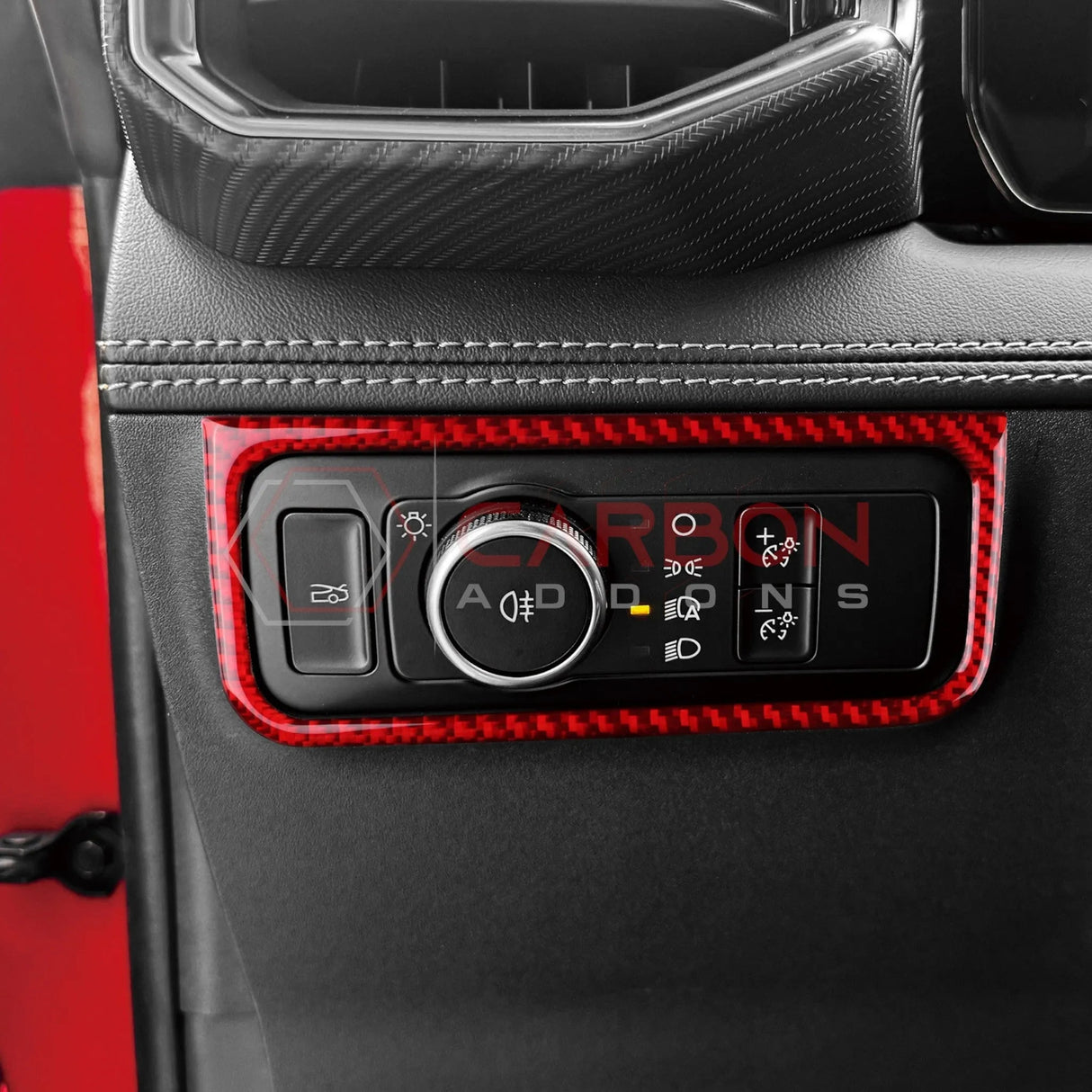 2024+ S650 Mustang Real Carbon Fiber Headlight Control Outer Trim Overlay