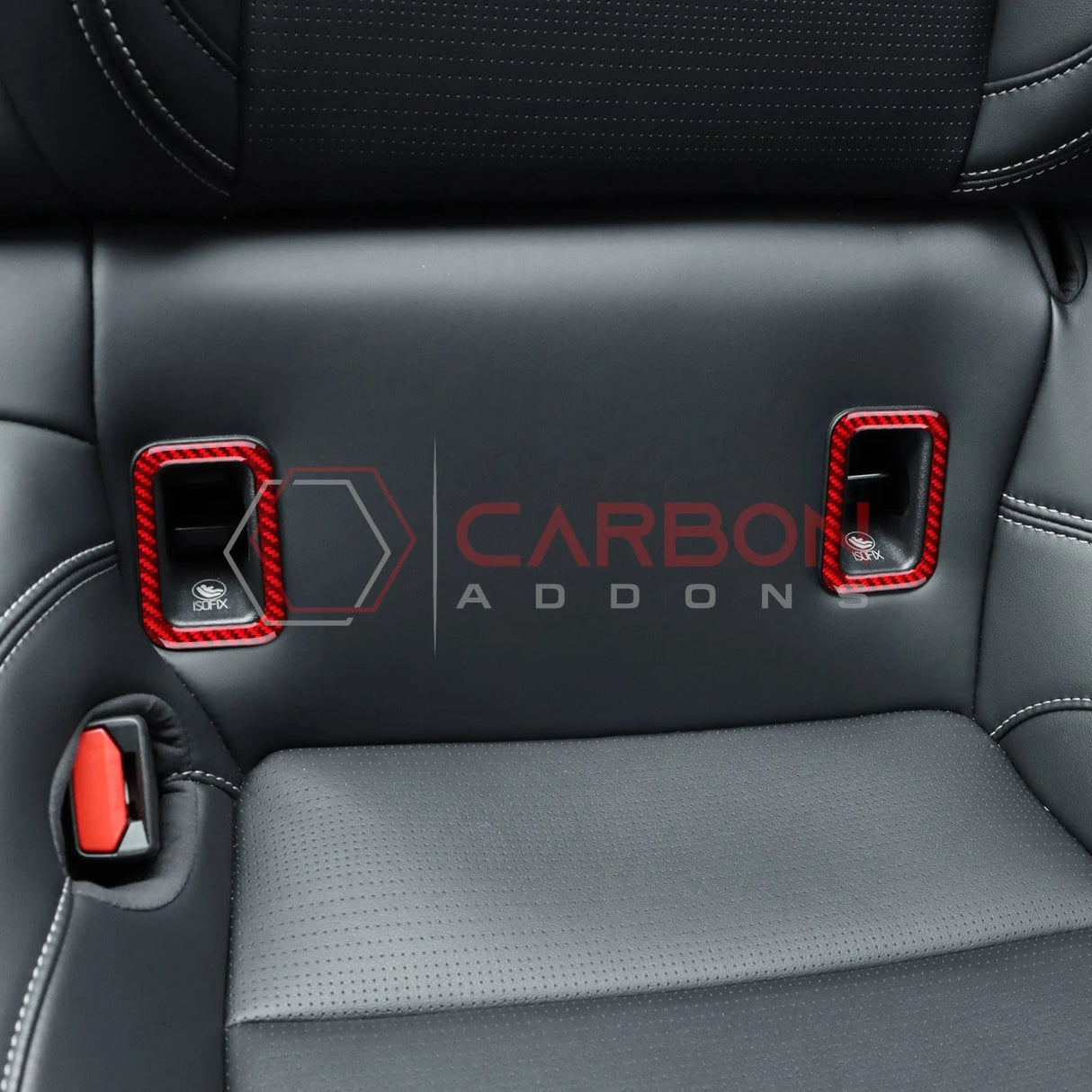 2024+ S650 Mustang Real Carbon Fiber Rear Baby Seat Latch Trim Overlay