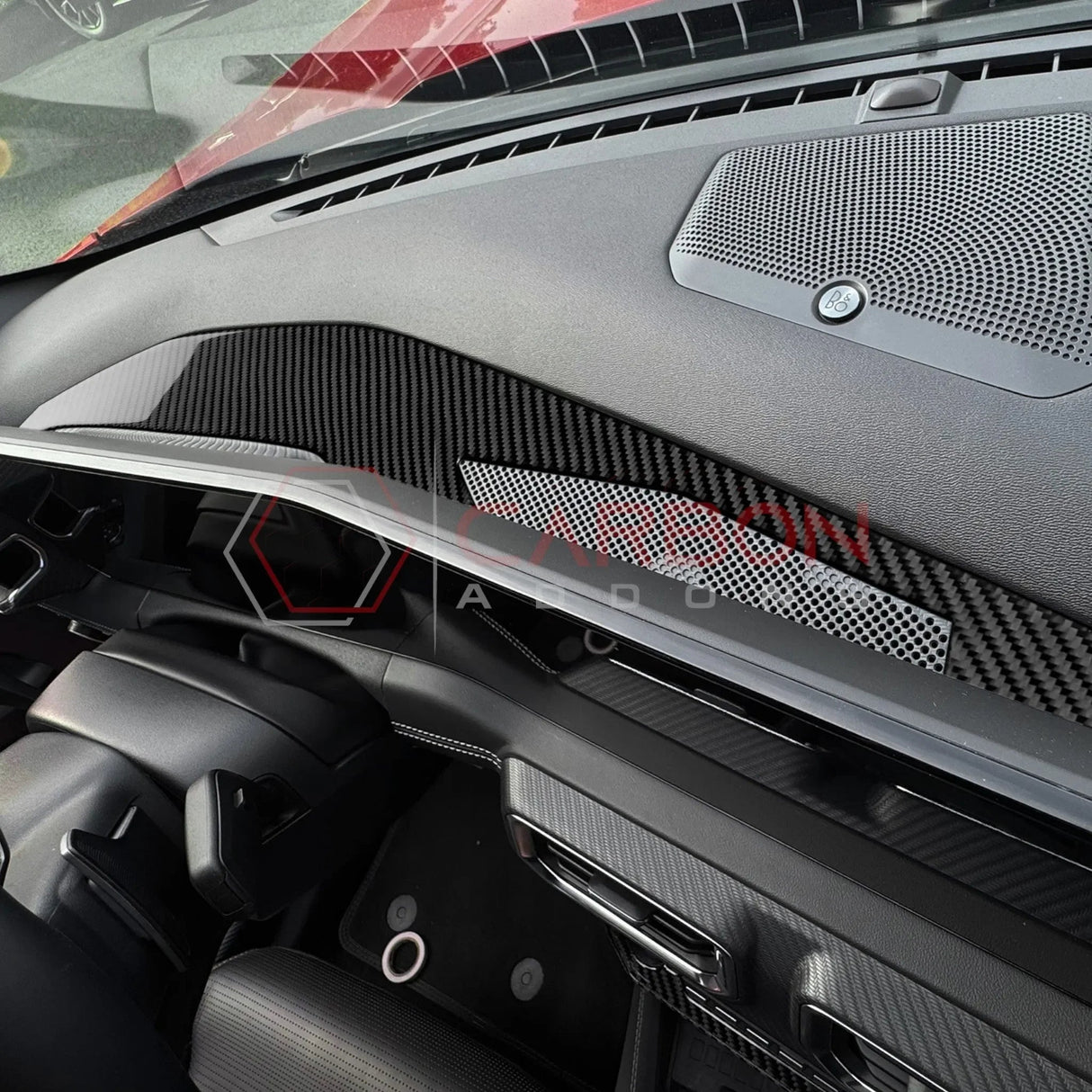 Real Carbon Fiber Dashboard Screen Surround Trim Overlay for 2024+ Ford Mustang