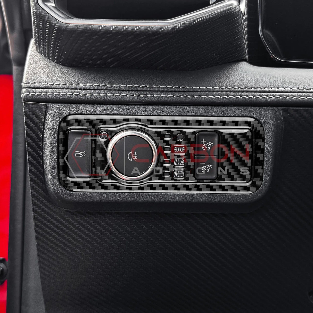 2024+ S650 Mustang Real Carbon Fiber Headlight Control Trim Overlay