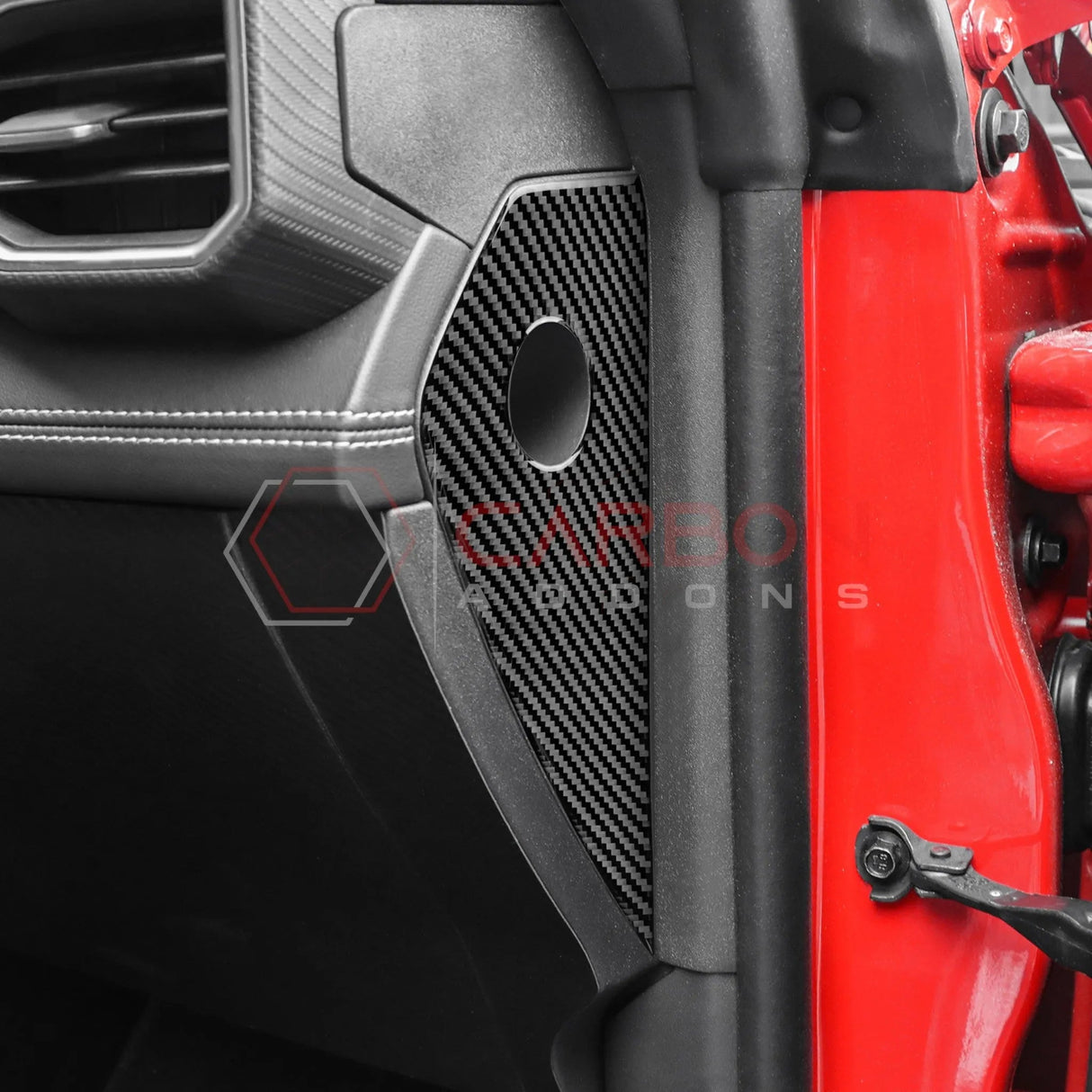 2024+ S650 Mustang Real Carbon Fiber Dash Side Panel Trim Overlay