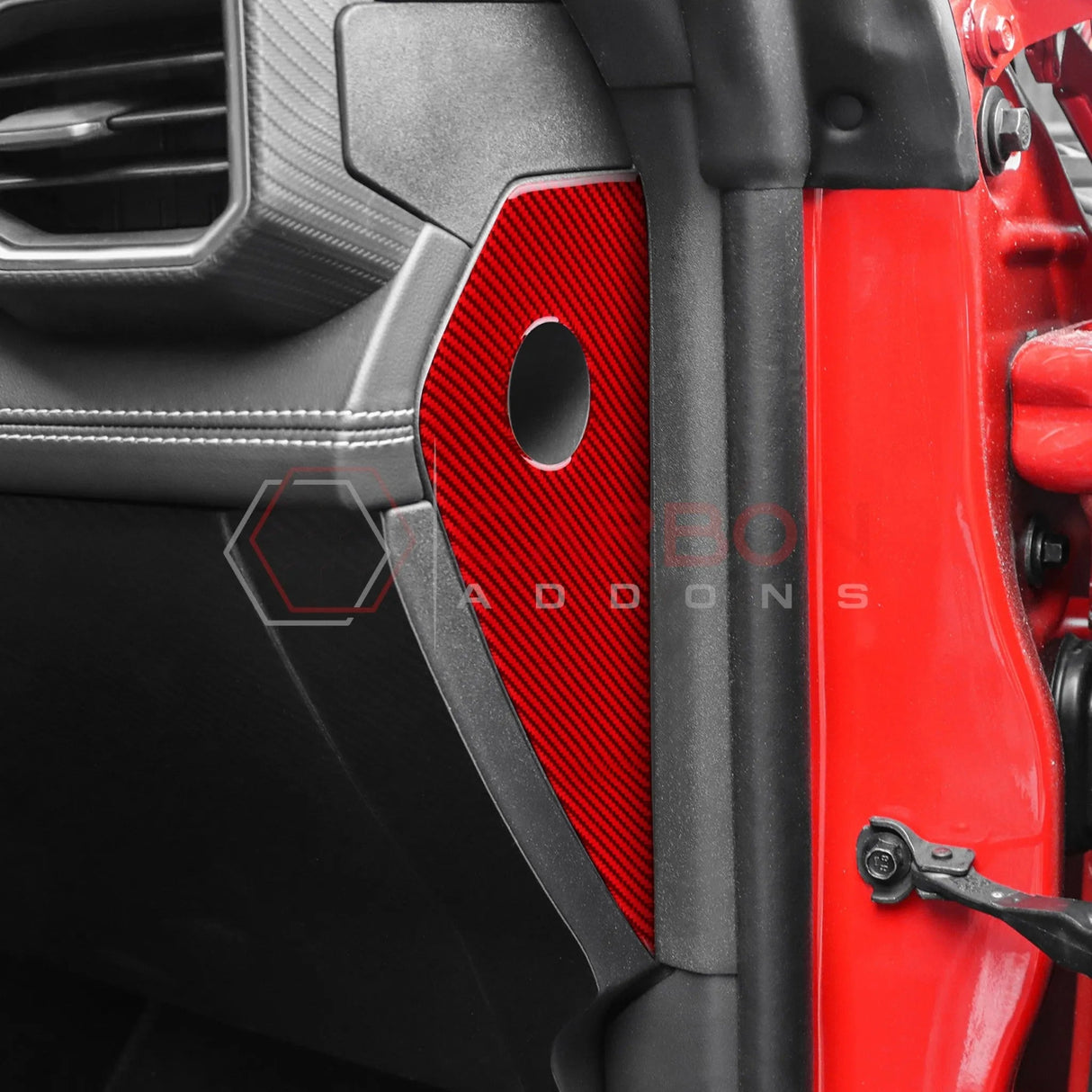 2024+ S650 Mustang Real Carbon Fiber Dash Side Panel Trim Overlay