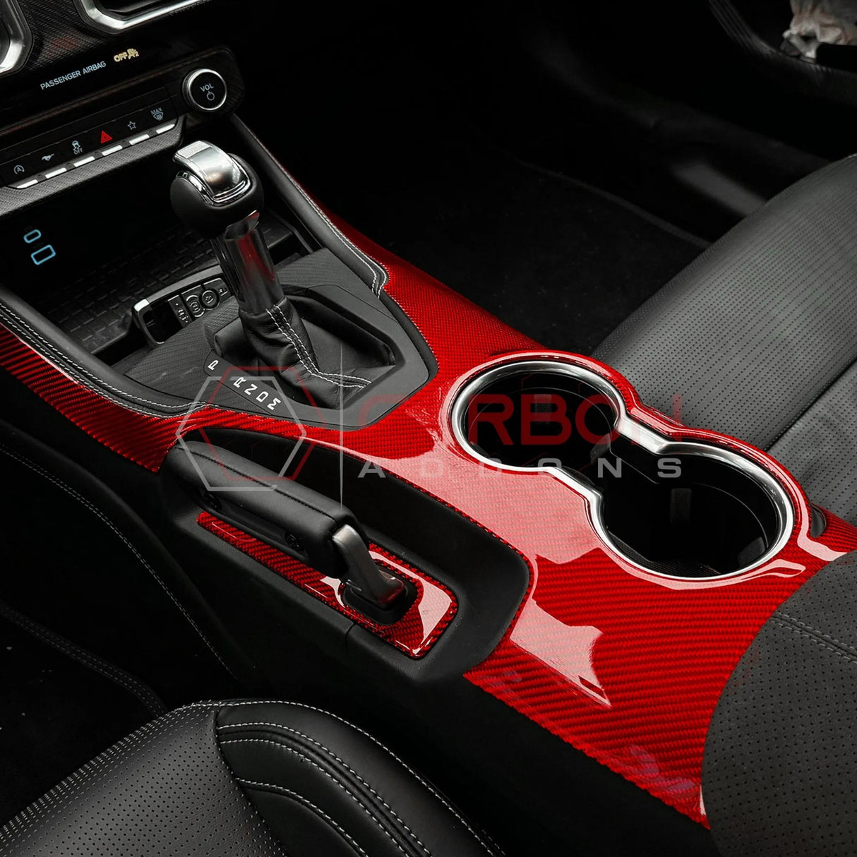 2024+ S650 Mustang Real Carbon Center Console Overlay