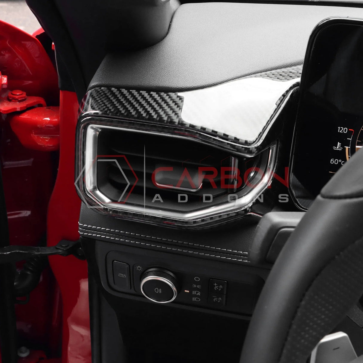 2024+ S650 Mustang Real Carbon Fiber Driver Side Dashboard Trim Overlays