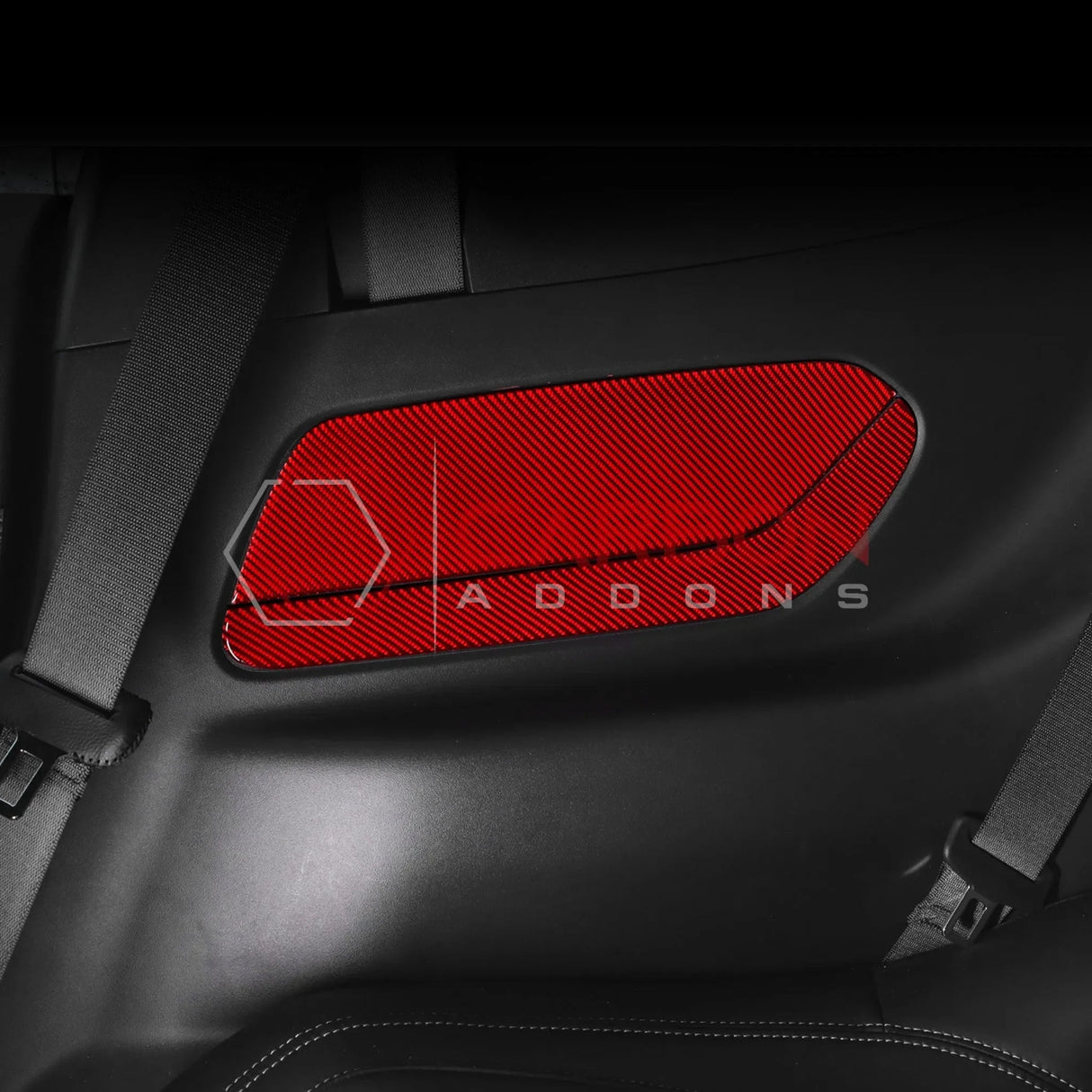 Real Carbon Fiber Rear Seat Side Panel Overlays for 2024+ Ford Mustang