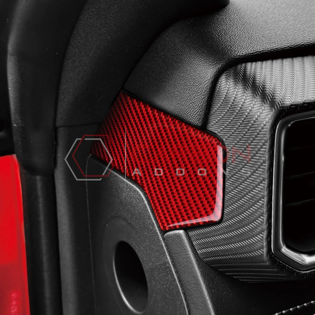 2024+ S650 Mustang Real Carbon Fiber Dash Side Panel Upper Trim Overlay