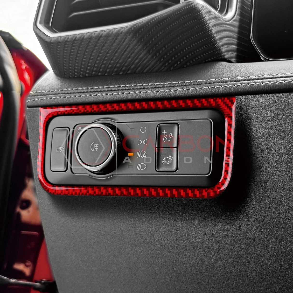 2024+ S650 Mustang Real Carbon Fiber Headlight Control Outer Trim Overlay