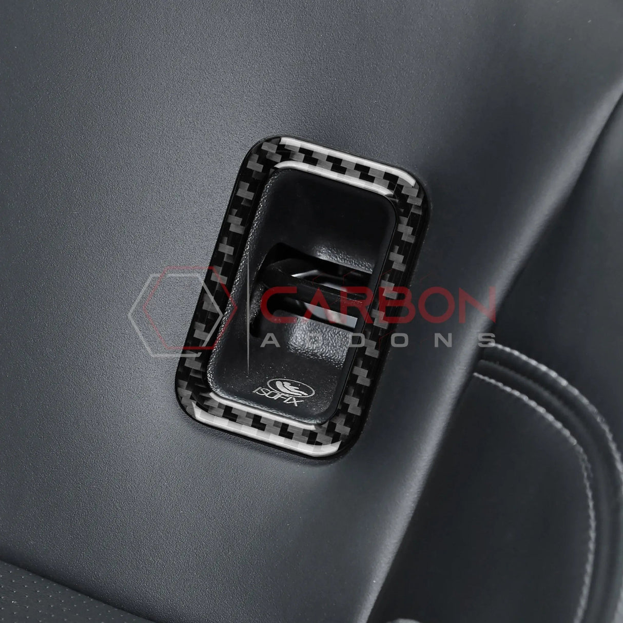 2024+ S650 Mustang Real Carbon Fiber Rear Baby Seat Latch Trim Overlay