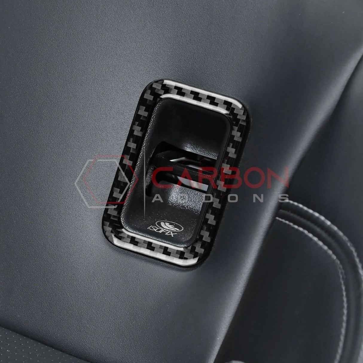 2024+ S650 Mustang Real Carbon Fiber Rear Baby Seat Latch Trim Overlay