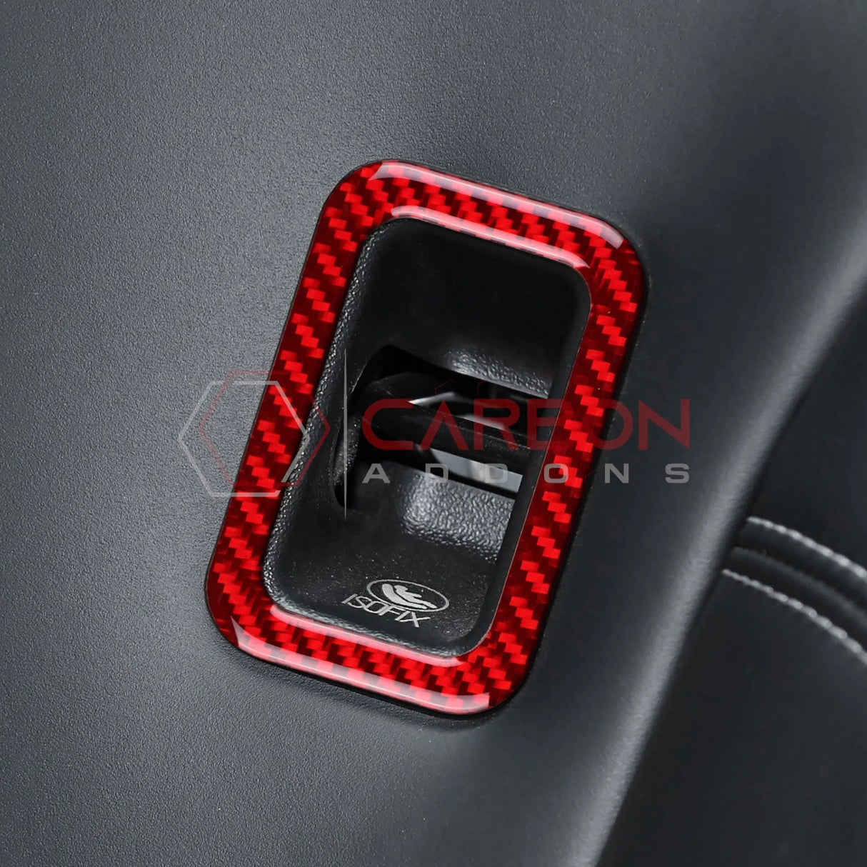 2024+ S650 Mustang Real Carbon Fiber Rear Baby Seat Latch Trim Overlay