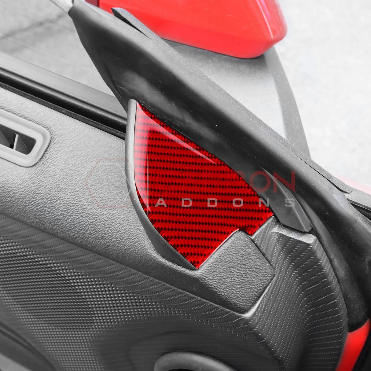 2024+ S650 Mustang Real Carbon Fiber Door Jam Triangle Trim Overlay