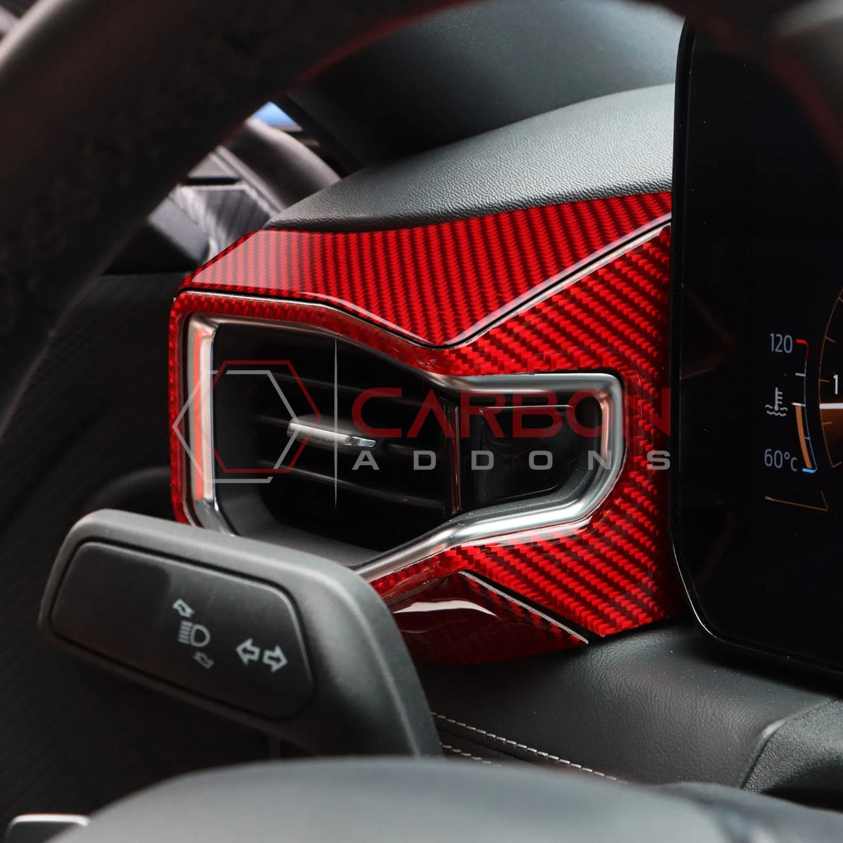 2024+ S650 Mustang Real Carbon Fiber Driver Side Dashboard Trim Overlays