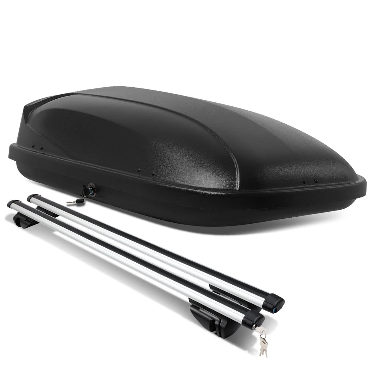 Universal Roof Rack Cross Bars + Cargo Box Set - 120CM Black