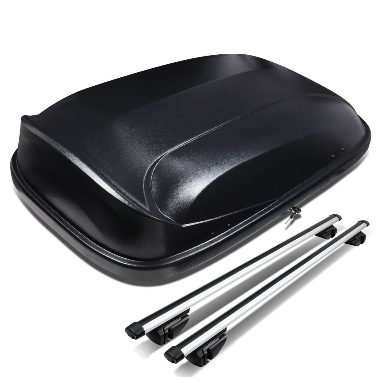 Universal Roof Rack Cross Bars + Cargo Box Set - 120CM Black