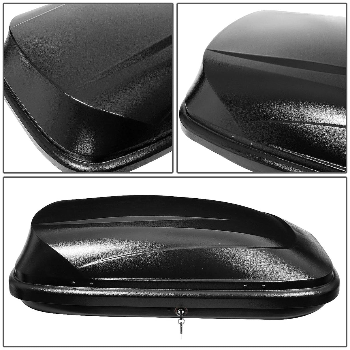 Universal Roof Rack Cargo Box - 133CM 330L 110 LBS - Texture Black