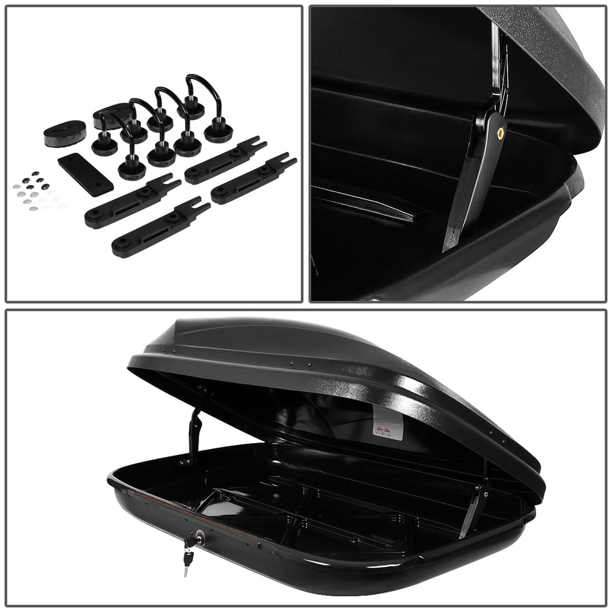 Universal Roof Rack Cargo Box - 133CM 330L 110 LBS - Texture Black