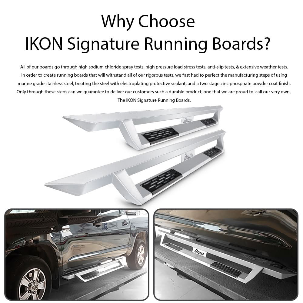 2005-2022 Toyota Tacoma Double Cab IKON V1 Silver Running Boards Steel