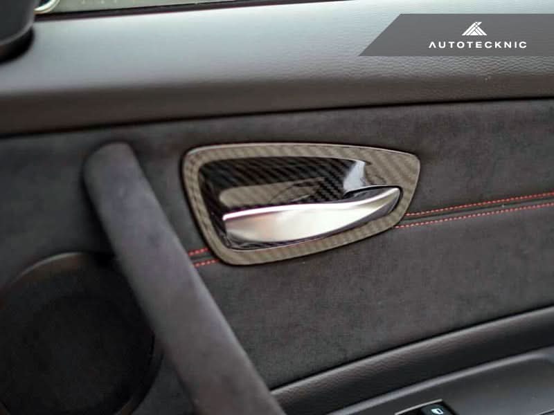 AutoTecknic Dry Carbon Interior Door Handle Trim Set - BMW E82 1M | 1-Series
