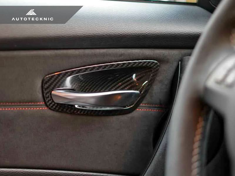 AutoTecknic Dry Carbon Interior Door Handle Trim Set - BMW E82 1M | 1-Series