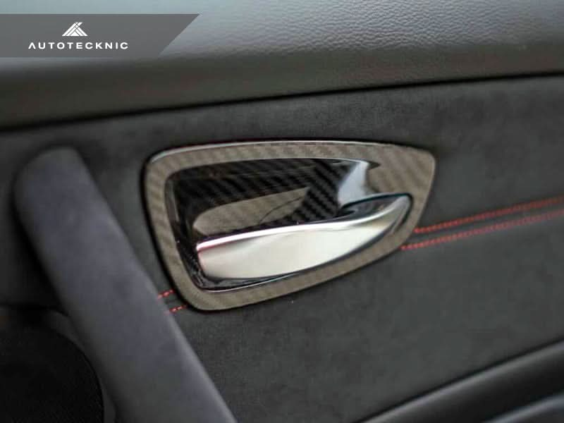 AutoTecknic Dry Carbon Interior Door Handle Trim Set - BMW E82 1M | 1-Series