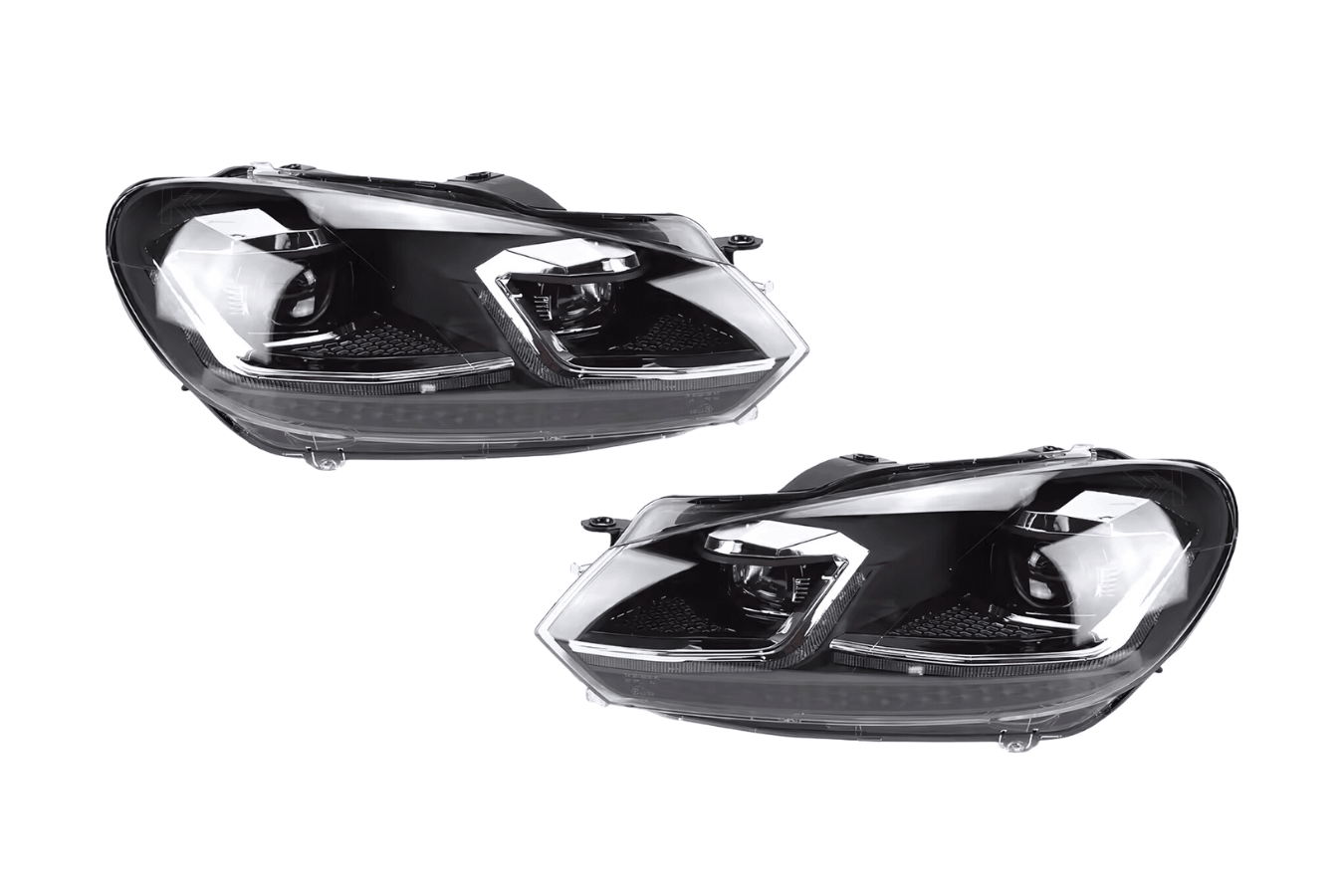 Volkswagen Golf MK6 Red, Silver, and Black Projector with Dynamic Signal LED Headlights (2009 - 2013) - K2 Industries