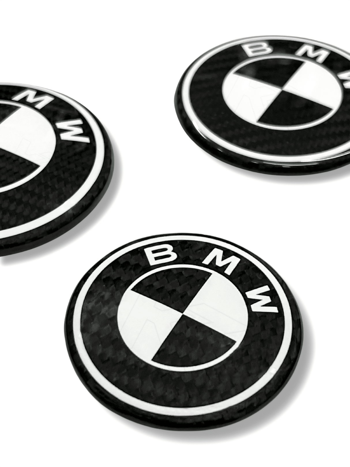 BMW Roundel Emblem Covers - Full Carbon Black and White Style - K2 Industries