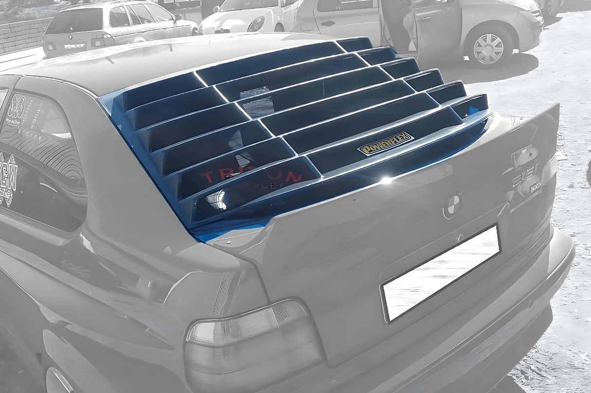 BMW E36 Compact Series 3 Black Back Windshield Louvers (1992 - 1999) - K2 Industries