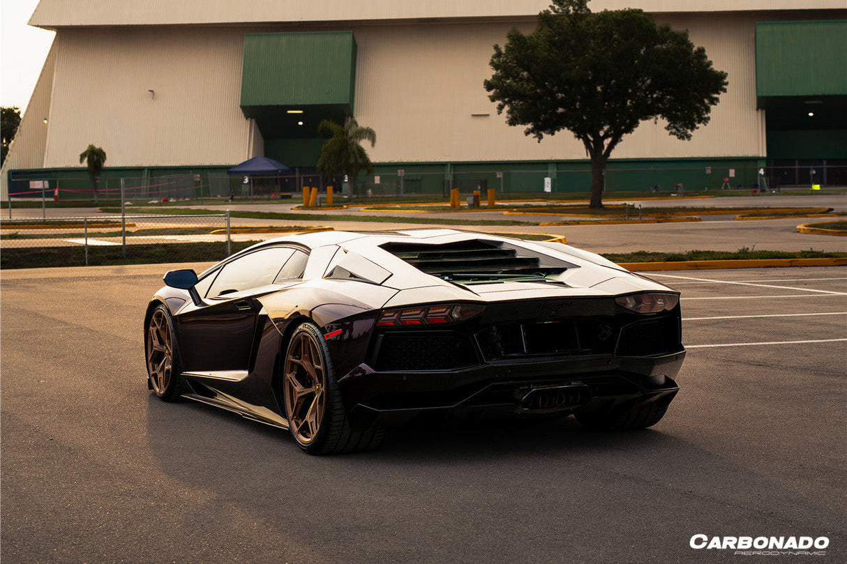 2011-2016 Lamborghini Aventador Style Carbon Fiber Rear Diffuser Lip Carbonado (DM) Fits: LP700 Coupe and Roadster