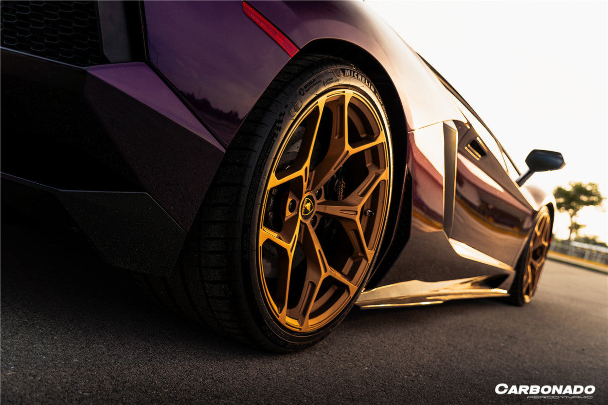 2011-2016 Lamborghini Aventador Style Carbon Fiber Side Skirts Carbonado (DM) Fits: LP700 Coupe and Roadster