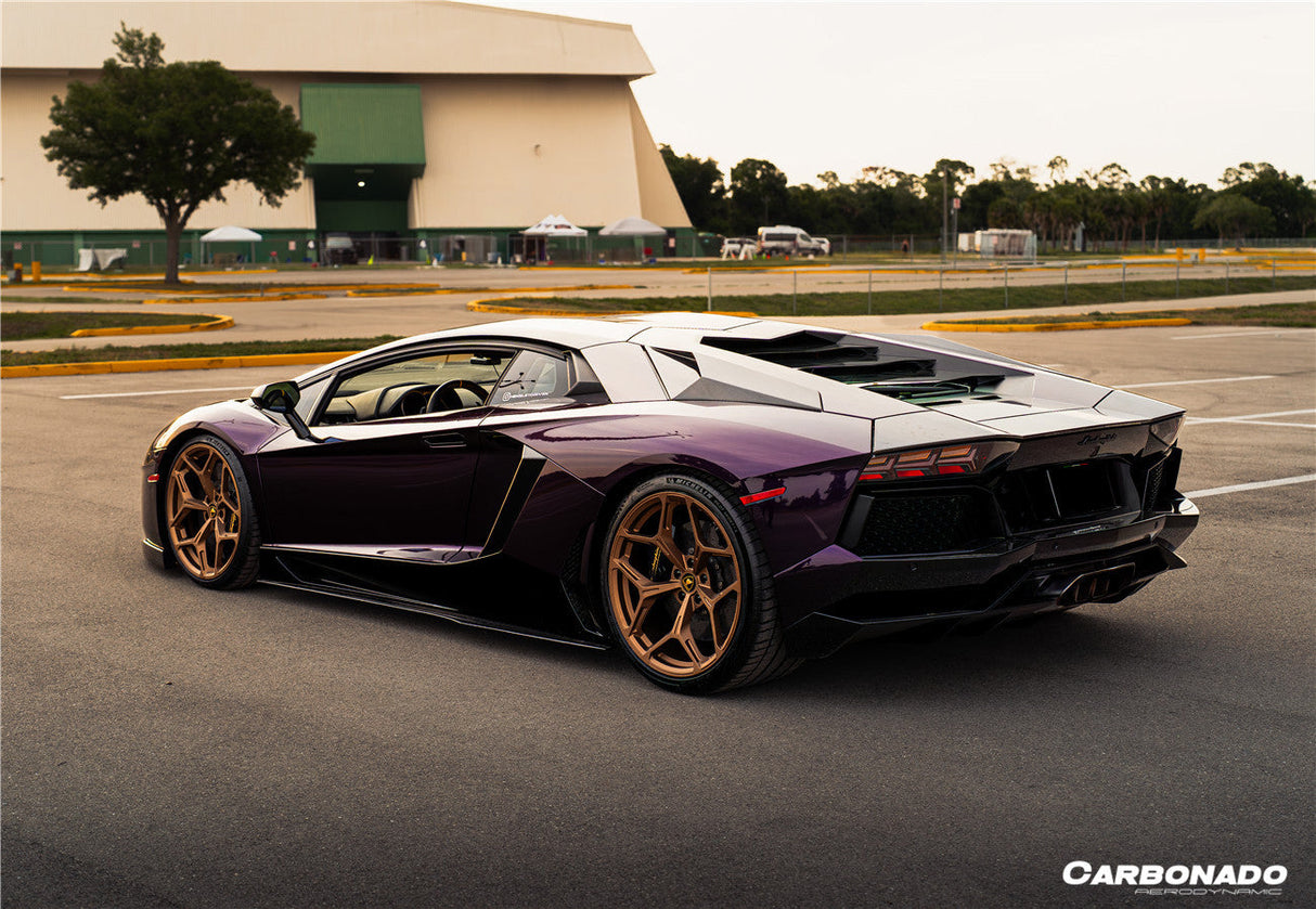 2011-2016 Lamborghini Aventador Style Carbon Fiber Side Skirts Carbonado (DM) Fits: LP700 Coupe and Roadster