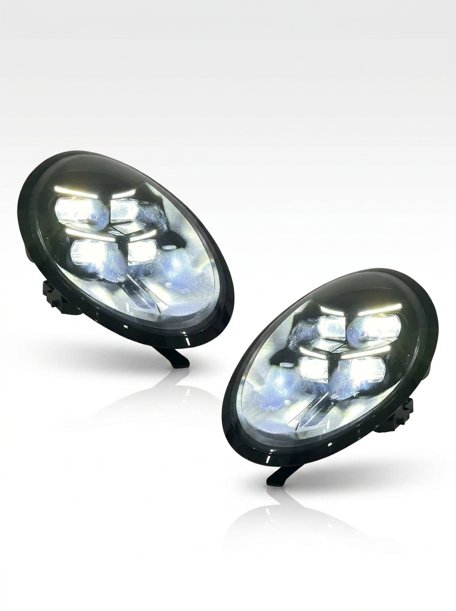 Porsche 991 911 Matrix LED Headlight Assembly with Dual DRL (Yellow / Smoke Base) 2013 - 2018 (Upgrade to 2025 911 Style / Replaces 99163113512)