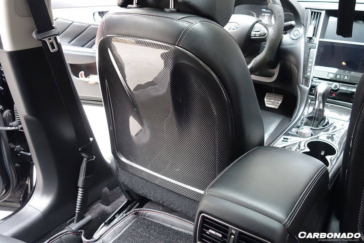2014-2017 Infiniti Q50 Sedan OEM Style Dry Carbon Fiber Seat back Replacement