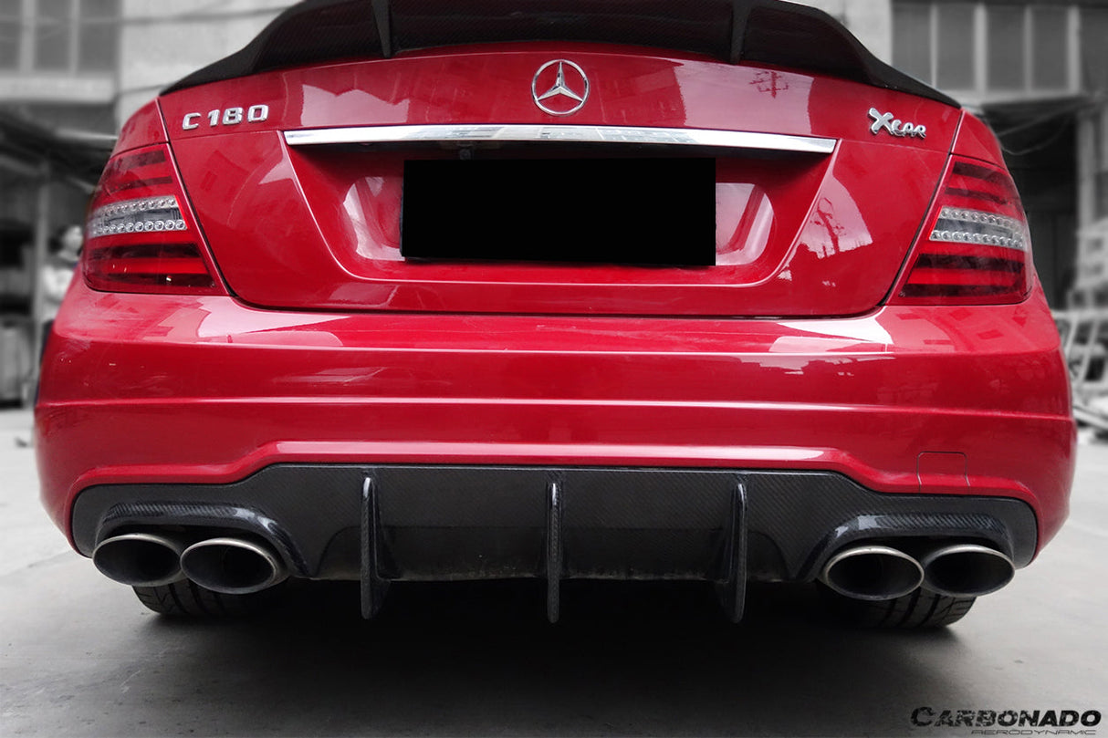 2012-2014 Mercedes Benz W204 C Class C63 AMG Carbon Fiber Rear Lip Diffuser