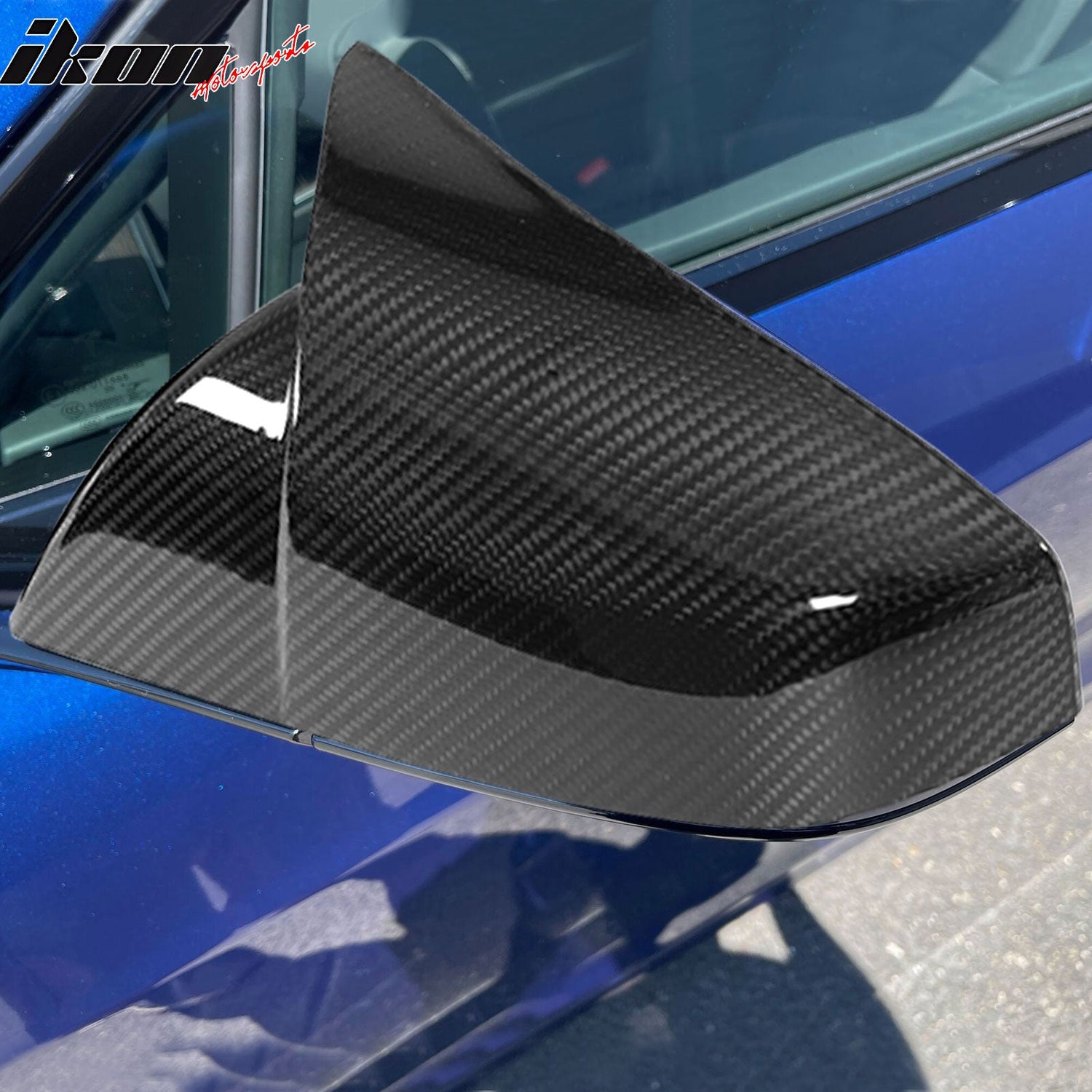 2021-2025 Tesla Model S Gloss Black Side Mirror Cover Dry Carbon Fiber