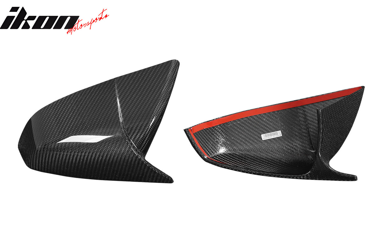 2021-2025 Tesla Model S Gloss Black Side Mirror Cover Dry Carbon Fiber