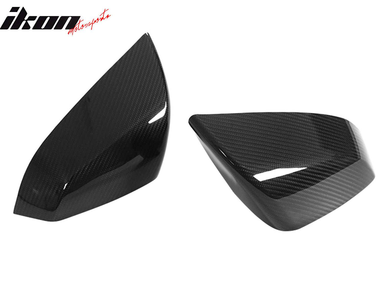2021-2025 Tesla Model S OE Gloss Black Mirror Covers Dry Carbon Fiber