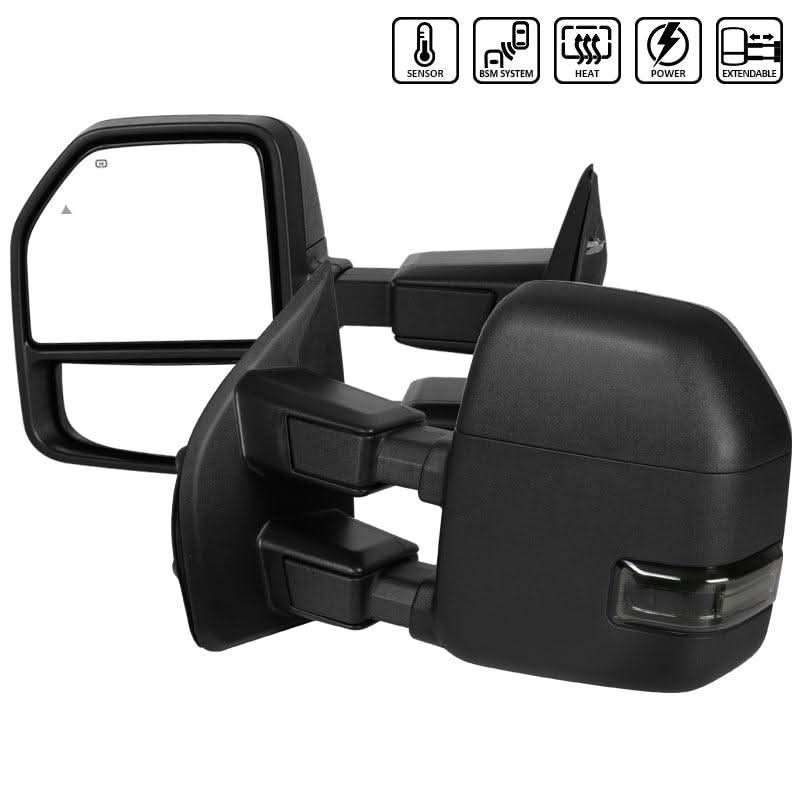 Spec-D Towing Mirrors Ford F250 (2017-2018-2019) Powered / Heated / LED Turn Signal