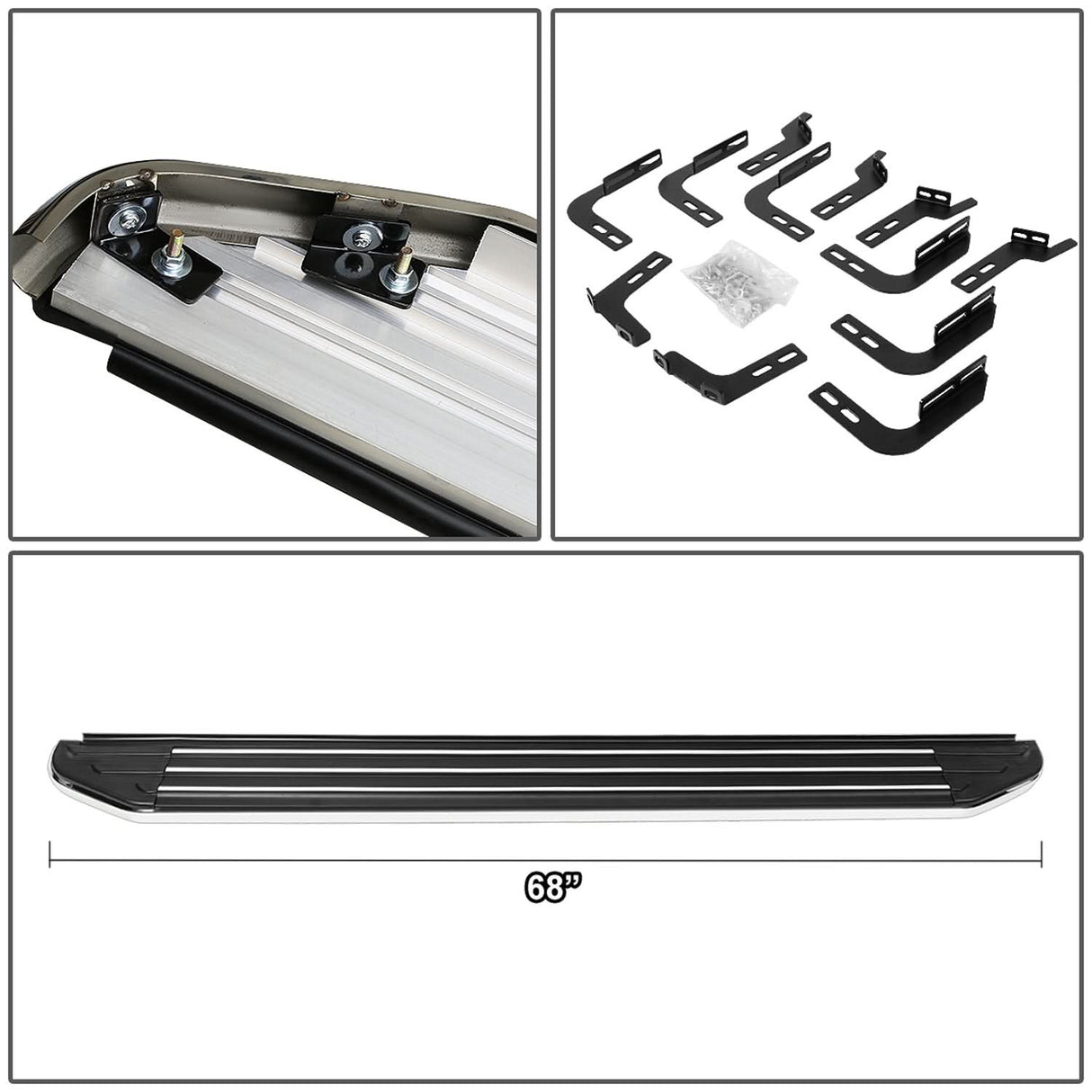 2010-2016 Toyota 4Runner 6" Aluminum Running Boards Black