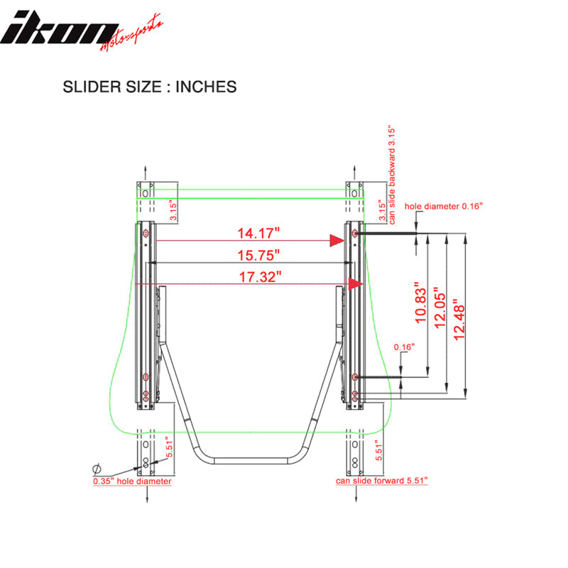 Universal Racing Seat Dual Slider PU Carbon Leather