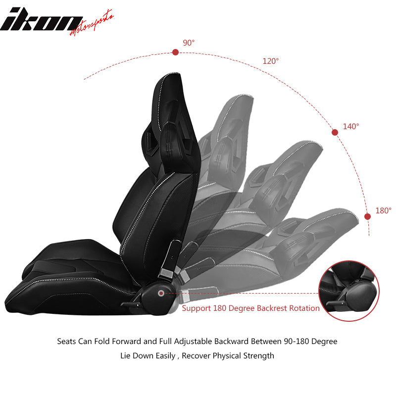 Universal Racing Seat Dual Slider PU Carbon Leather