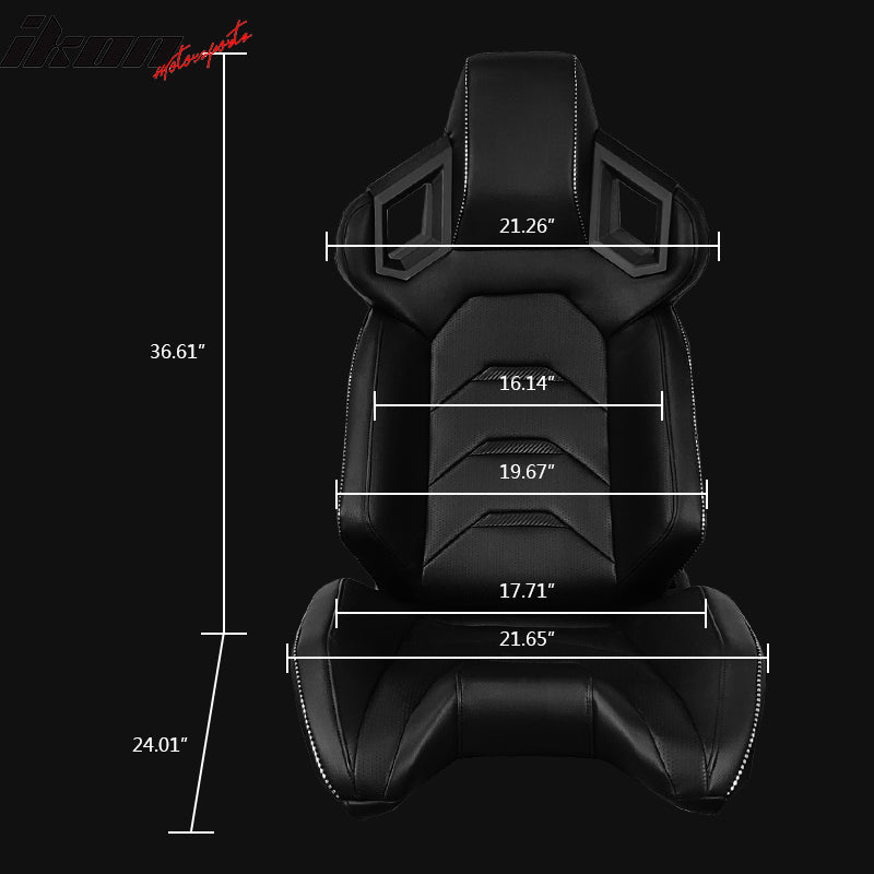 Universal Racing Seat Dual Slider PU Carbon Leather