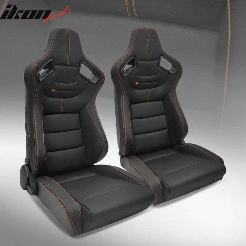 Universal Color Bezel Racing Seat Dual Slider PU Carbon Leather