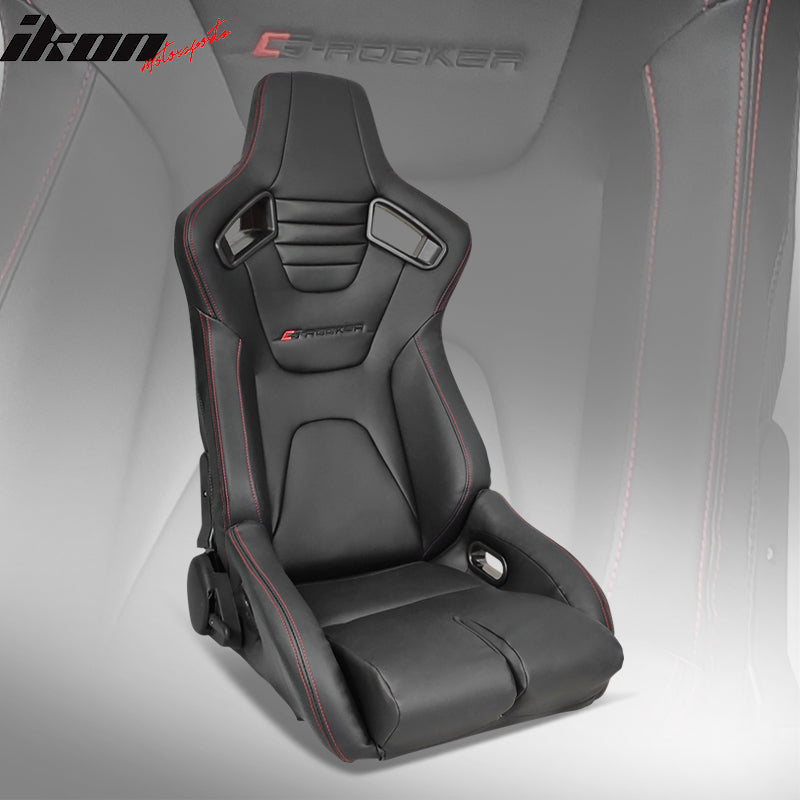 Universal Reclinable Bucket Racing Seat Dual Slider PU Carbon Leather