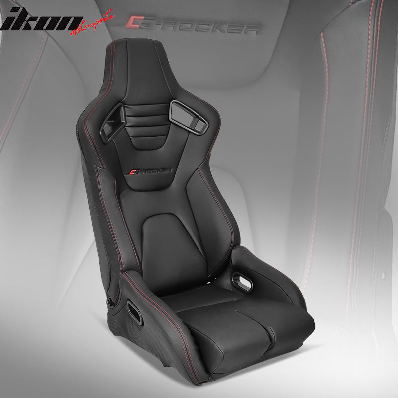 Universal Reclinable Bucket Racing Seat Dual Slider PU Carbon Leather