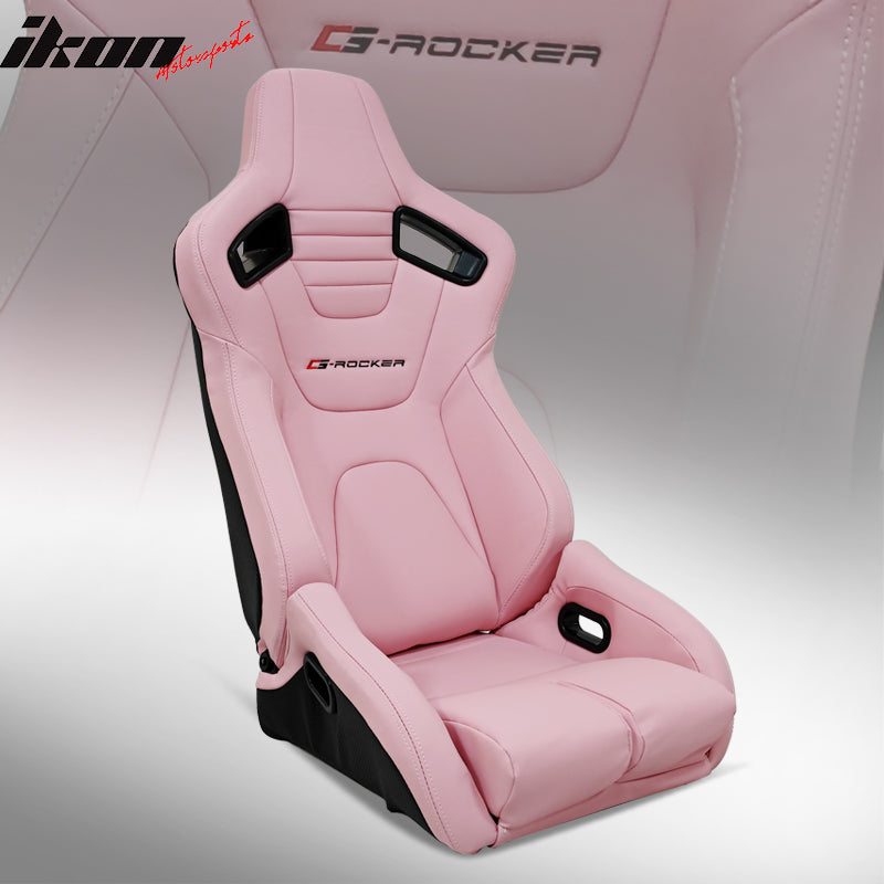 Universal Reclinable Bucket Racing Seat Dual Slider PU Carbon Leather