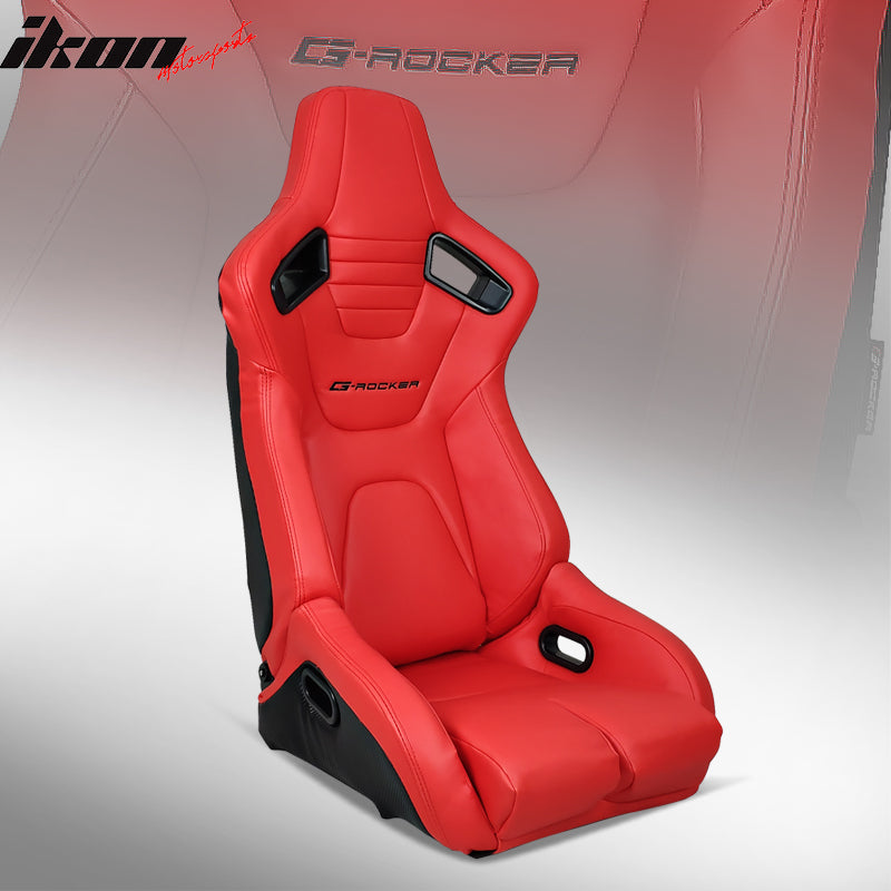 Universal Reclinable Bucket Racing Seat Dual Slider PU Carbon Leather