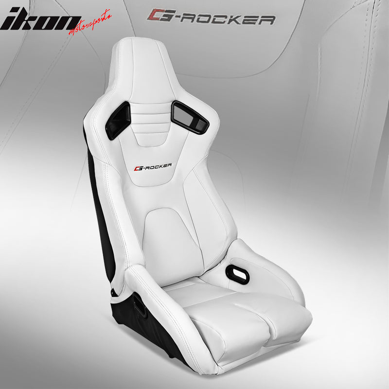 Universal Reclinable Bucket Racing Seat Dual Slider PU Carbon Leather